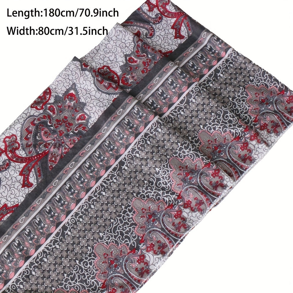 Paisley Printed Hijab Knotted Turban Cap Elastic Head Wrap