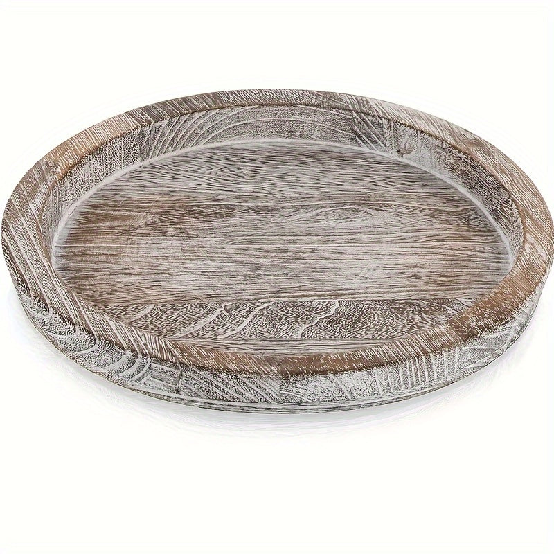 2pcs Wooden Serving Tray Decorative Centerpiece Holder Trays Kitchen Count