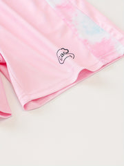 Girls Casual Tie Dye Sports Shorts with Taping