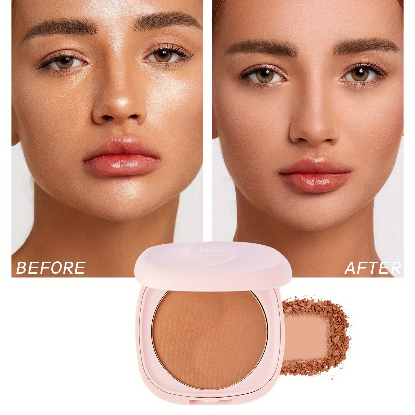 Natural Matte Finish Concealer Foundation Powder Compact