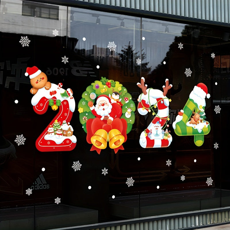 Christmas Wall Stickers Santa Claus Window Decorations