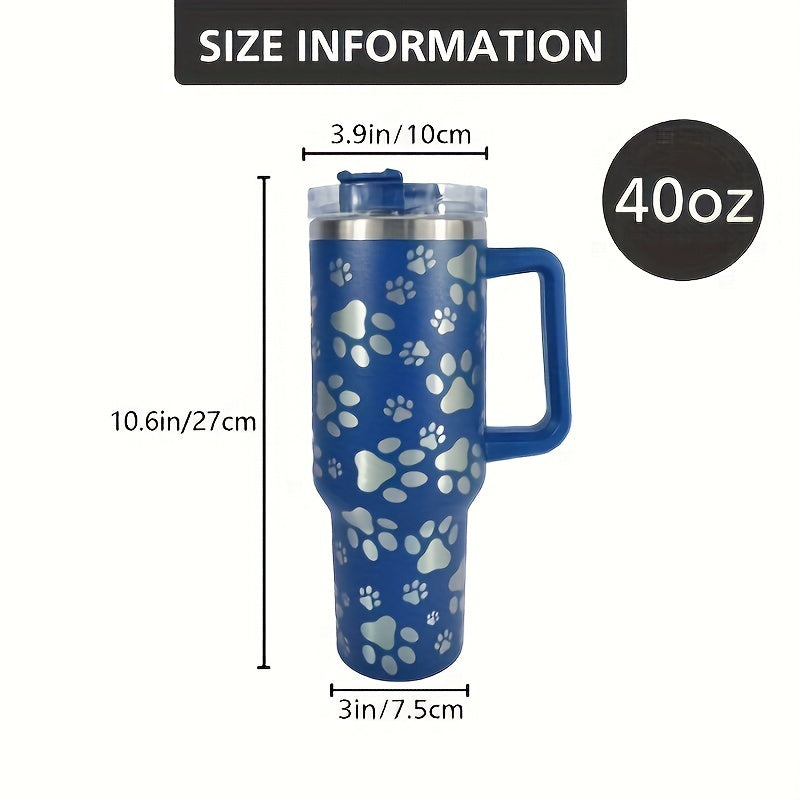Laser Cat Claw 40oz Insulated Stainless Steel Water Bottle with Handle