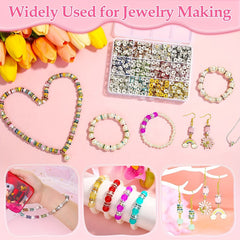 8mm Rhinestone Spacer Beads for Jewelry Making - 720pcs, 12 Colors