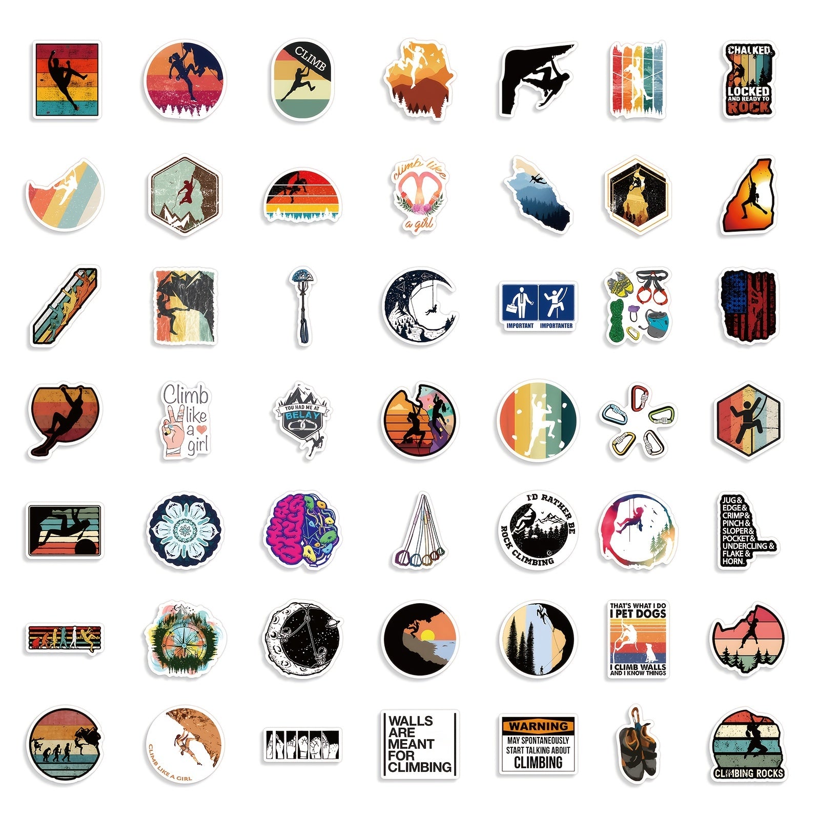 60pcs Climbing Stickers Extreme Sports Rock Climbing Stickers