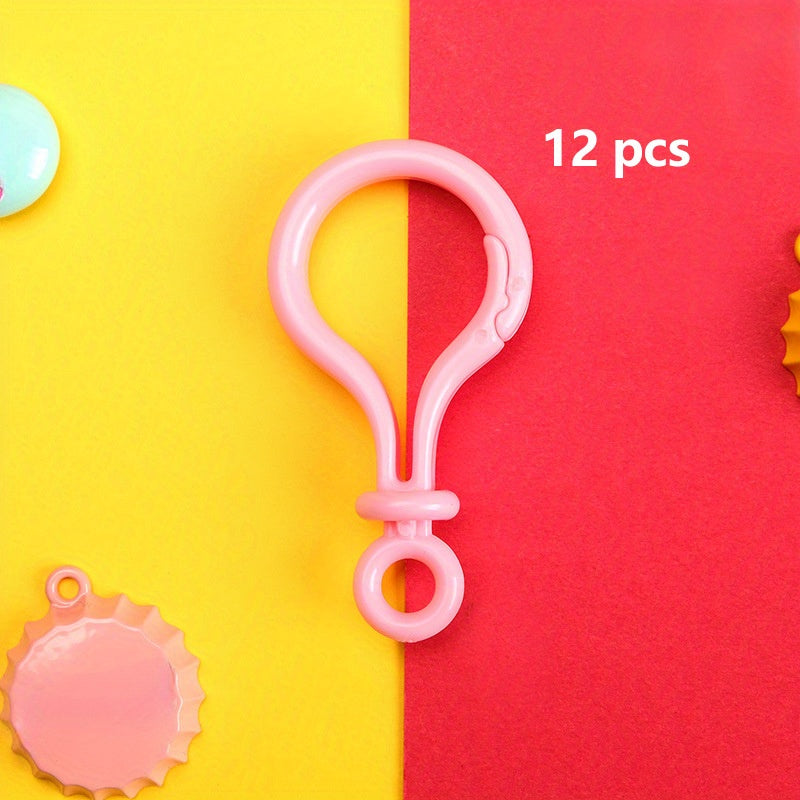 12pcs Colored Light Bulb Buckle Keychain Plush Doll Hook