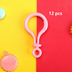 12pcs Colored Light Bulb Buckle Keychain Plush Doll Hook