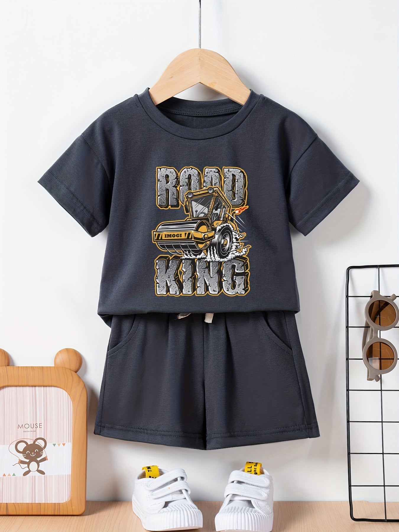Boys Summer Bear Tracksuit Set Casual T-shirt and Shorts Kids Outfits