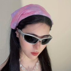 Y2K Embossed Triangle Scarf Gradient Headband Turban Bandana