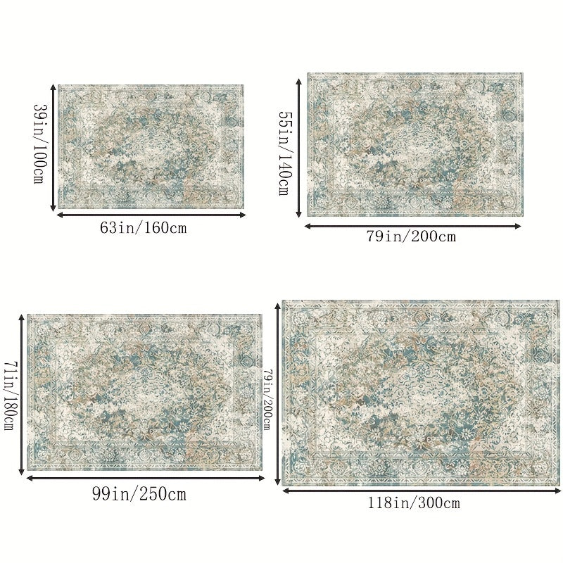 Boho Distressed Persian Area Rug Soft Washable Durable Carpet for Home Decor