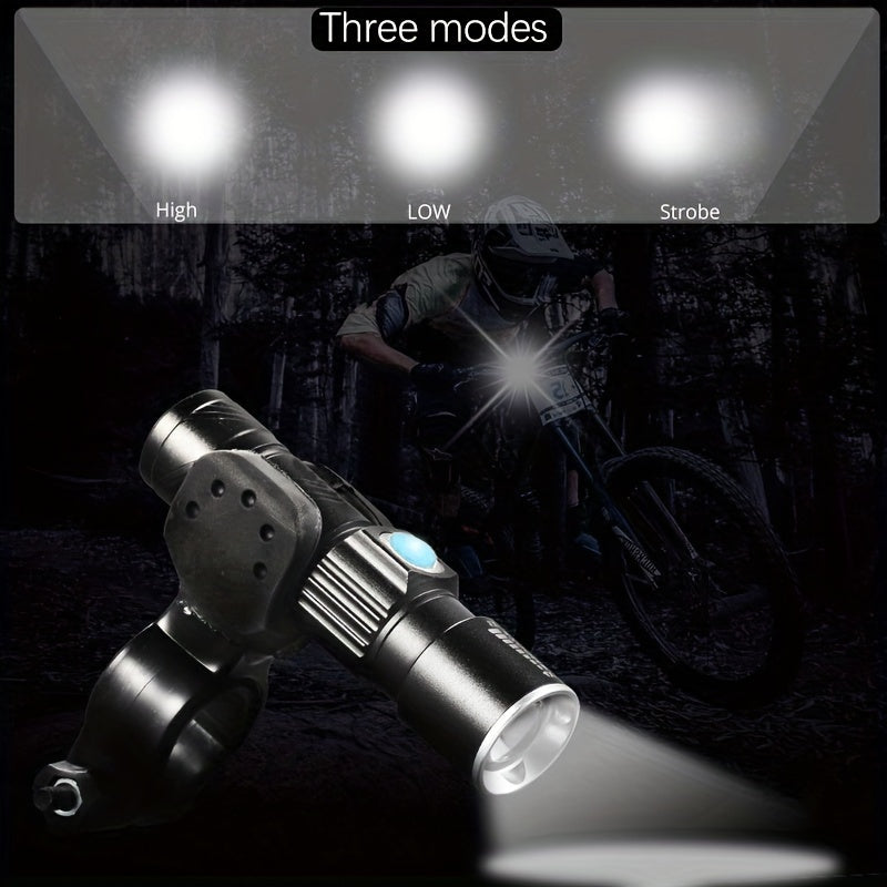 LED Bike Light Kit USB Rechargeable Front & Rear Zoomable Lights