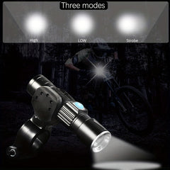 LED Bike Light Kit USB Rechargeable Front & Rear Zoomable Lights