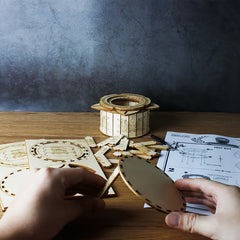 DIY Wooden Puzzle Box 3D Mechanical Model Kit Intricate Gear Mechanism