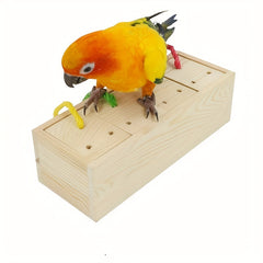 Wooden Bird Foraging Feeder Toys for Parrots