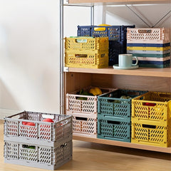 Plastic Folding Storage Basket Large Capacity Organizer Container