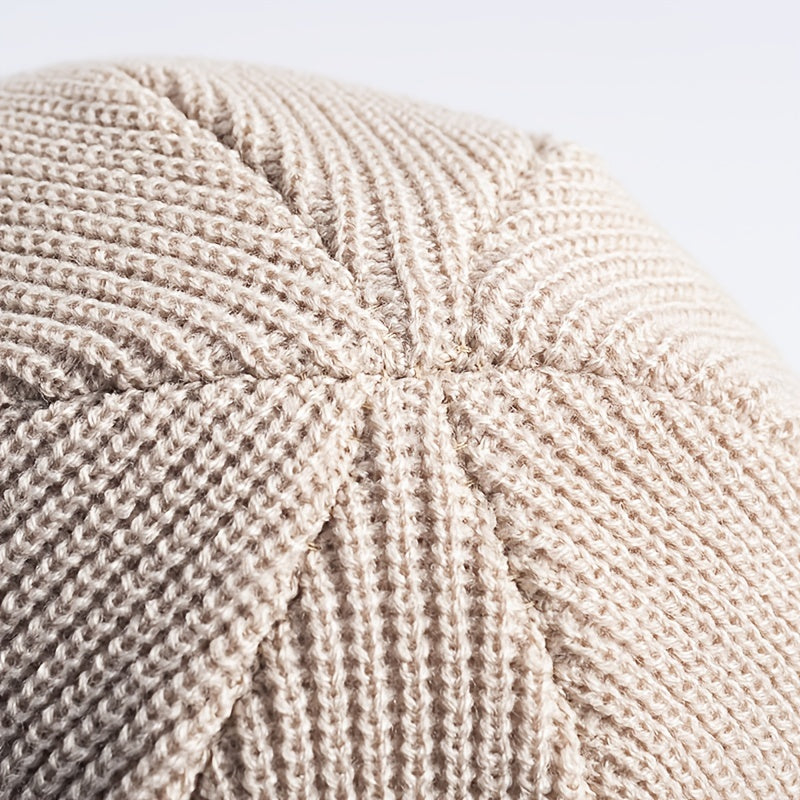 Retro Cotton Brimless Flip up Hat - Adjustable Rolled Cuff