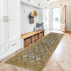Stain Resistant Boho Persian Runner Rug Soft Non Slip Washable Carpet