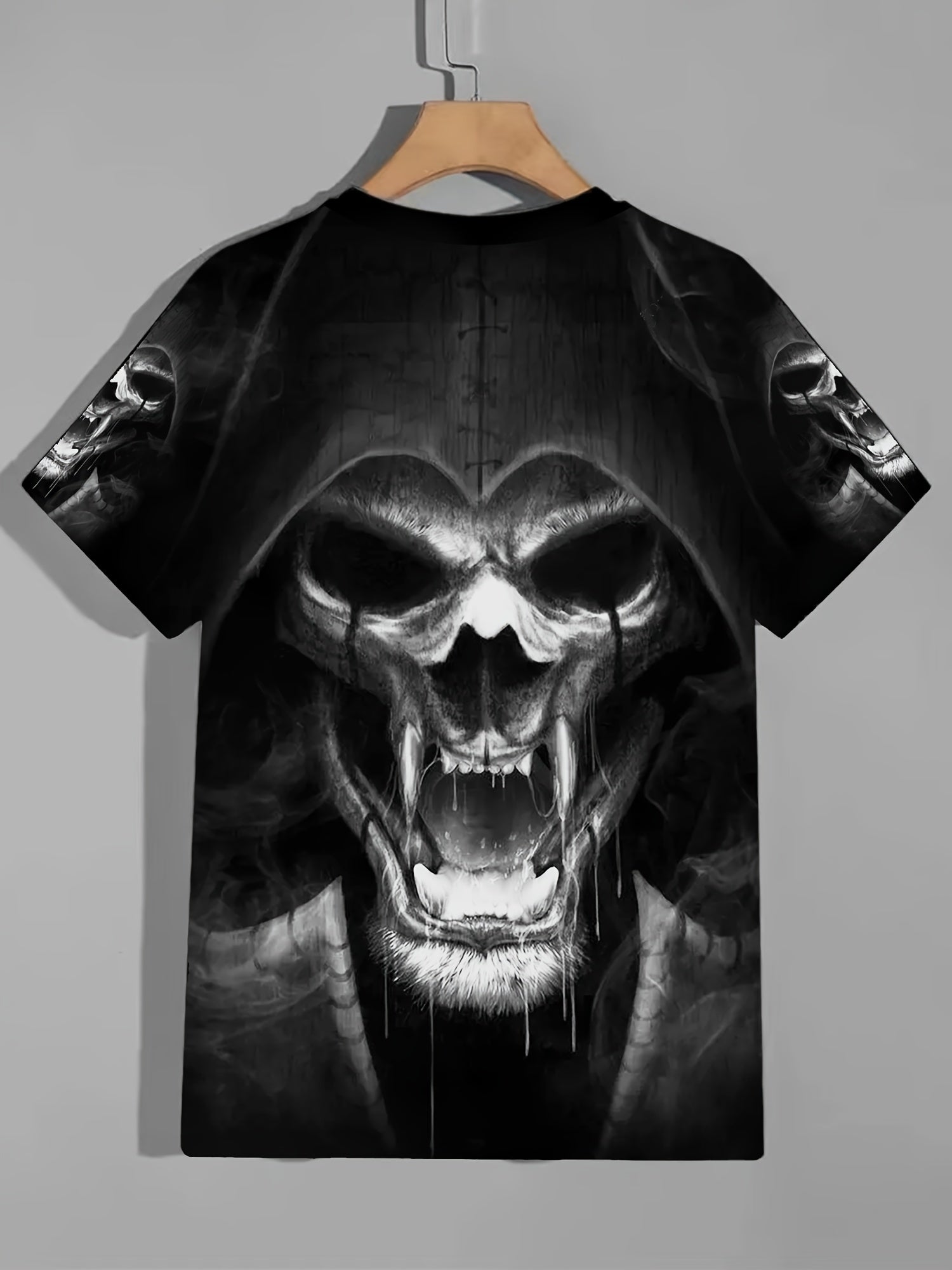 Skull 3D Print Men's Short Sleeve T-shirt Graphic Tee Summer Clothes