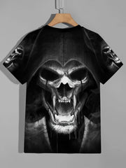 Skull 3D Print Men's Short Sleeve T-shirt Graphic Tee Summer Clothes