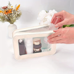 Makeup Case Waterproof PU Transparent Cosmetic Toiletry Bag