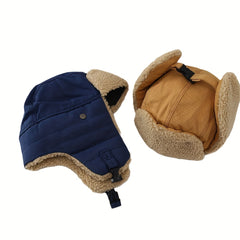 Winter Cycling Skiing Hat Warm Trapper Hat With Earflaps