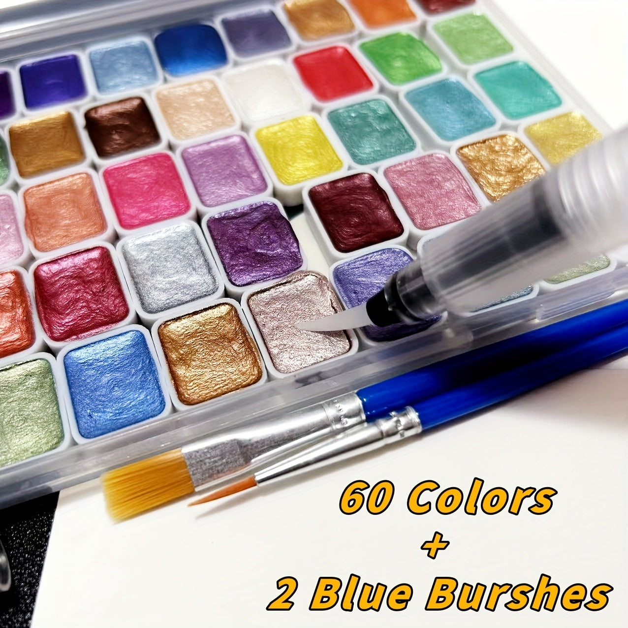 Iridescent Metallic Watercolor Set Shimmer DIY Paint Set for Artists