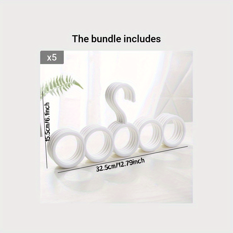 Plastic Scarf Rack Hanger 5 Holes Space Saving Organizer