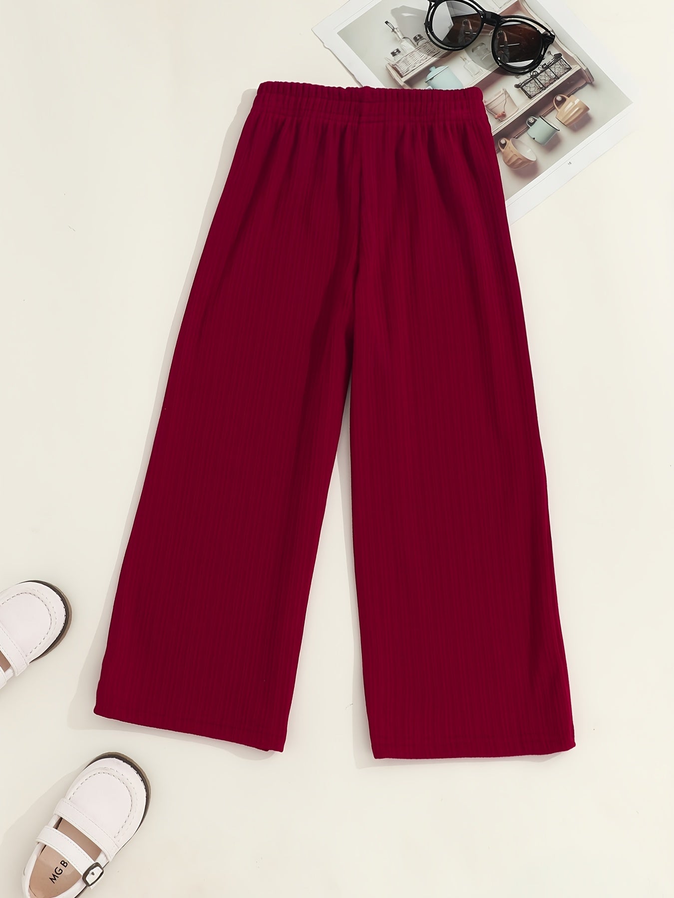 Girls Loose Trousers Elastic Waist Wide Leg Pants Kids Clothes