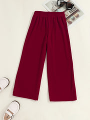 Girls Loose Trousers Elastic Waist Wide Leg Pants Kids Clothes