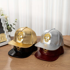 Crocodile Pattern PU Baseball Cap Hip hop Skull Hat