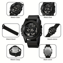 Unisex Digital Watch Multifunction Waterproof Sports Dual Time Stopwatch