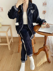 Heart Print Fuzzy Lounge Set Women's Loungewear & Sleepwear