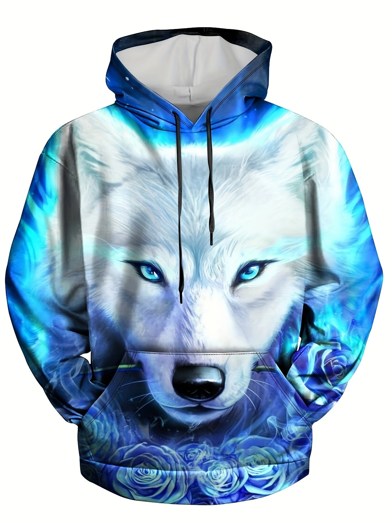 Wolf 3D Print Hoodies For Men Graphic Hoodie With Kangaroo Pocket
