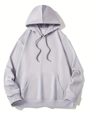Men's Solid Hoodie Pullover Sweatshirt with Pocket