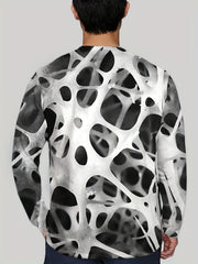 3D Pattern Print Men's Crew Neck Long Sleejsons Shirt