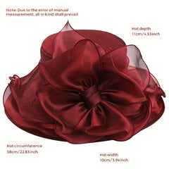 Organza Sun Hat Mesh Derby Hats Outdoor Beach Wedding Bridal Church Hat