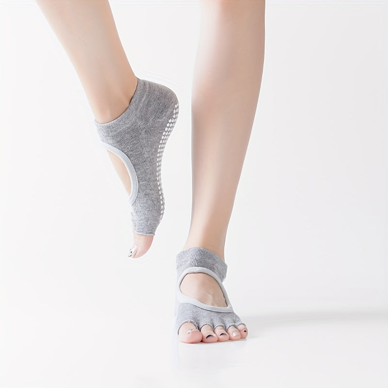 Toeless Anti skid Yoga Socks Backless Gripper Socks For Pilates Barre Ballet