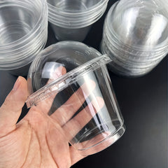 50pcs 9 Oz Clear Plastic Cups for Desserts Parfaits Ice Cream Cupcakes