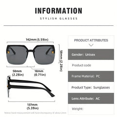 Oversized Square Frame Sunglasses UV Blocking