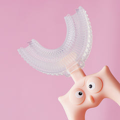 Kids U Shaped Silicone Toothbrush for Training Whitening 360 Full Mouth