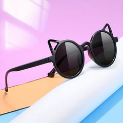 Cat Ear Round Sunglasses UV Protection for Kids