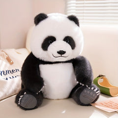 11.81in Classic and Panda Plush Toy, Soft Polyester Stuffed Animal