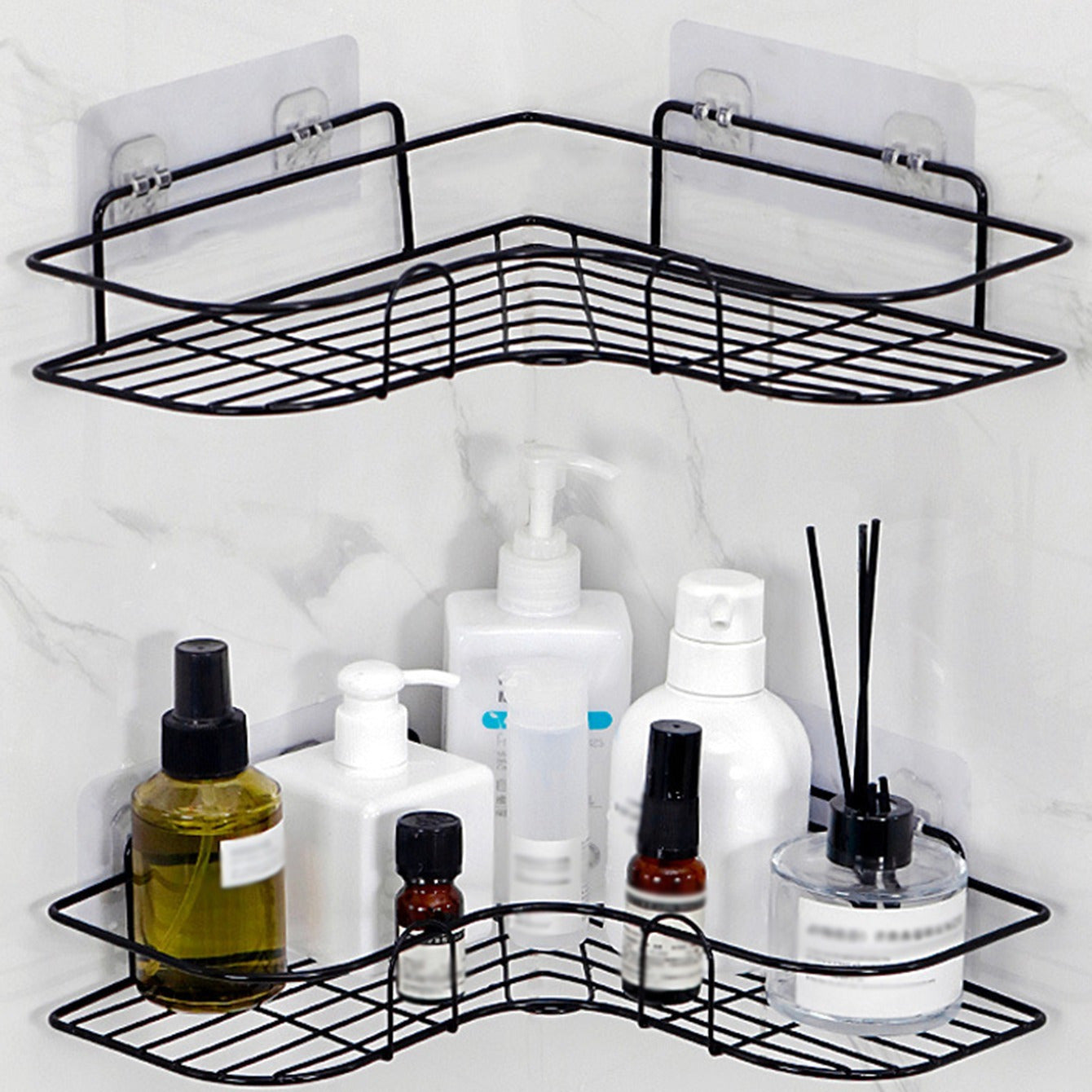Triangle Shower Caddy Rack Wall Mounted Bathroom Kitchen Storage
