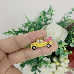 Cartoon Car with Red Hearts Enamel Pin Brooch for Clothing Bags Jackets Hat