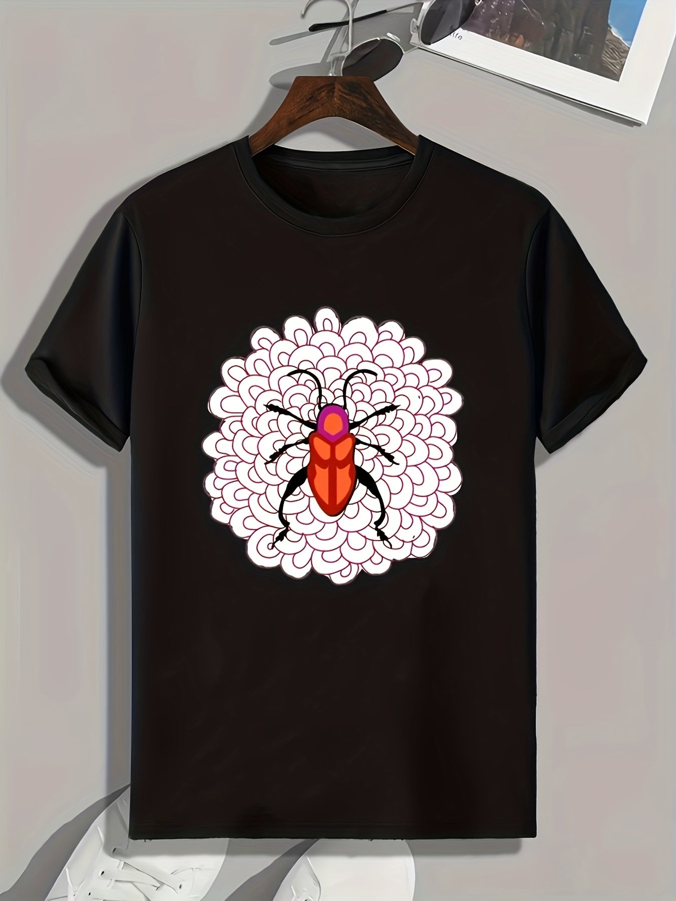 Insect Print Men's Graphic T-shirt for Summer