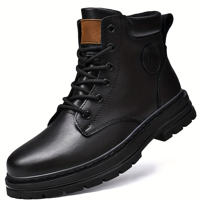 Men's Lace-Up Ankle Boots Padded Collar Casual Walking Shoes