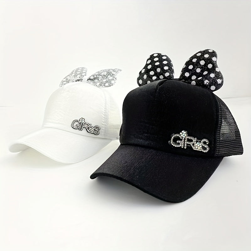 Girls' Mesh Baseball Cap Bowknot Sun Hat