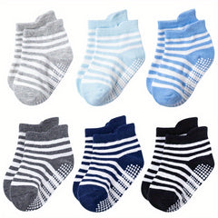 6 Pairs Kids Non Slip Floor Socks for Toddlers and Infants