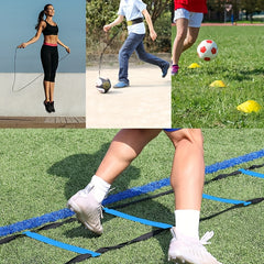 Speed Training Ladder Set With Skipping Rope Cones Stakes Strap