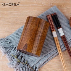 Wooden Kitchen Utensil Holder with Chopsticks Cage and Pen Holders