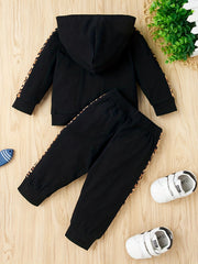 Baby Boy Leopard Print Hoodie & Trousers Set